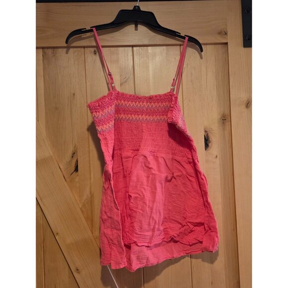 Lane Bryant Smocked Pink Classic Square Neck Embroidered Tank Top - Size 18 - Picture 2 of 12